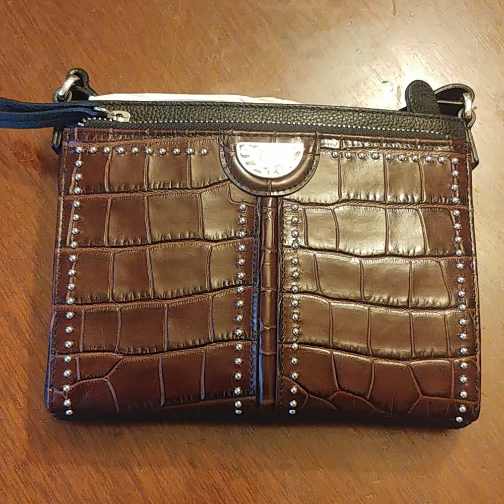 Brighton Blk/Chocolate Jagger Crossbody Organizer